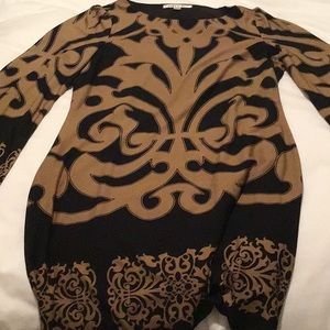 Black and Tan print minidress